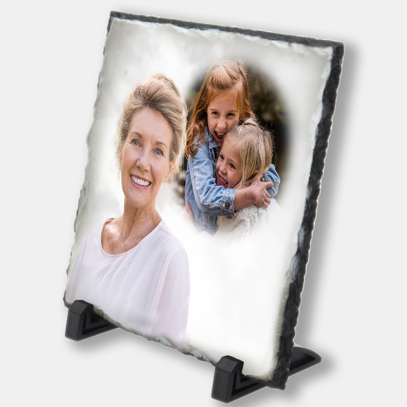 Portrait on commemorative slate