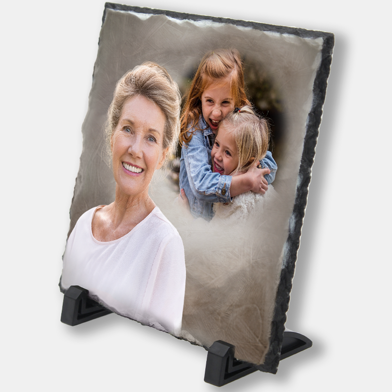 Portrait on commemorative slate
